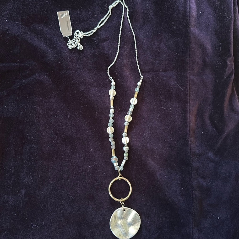 J.Jill Drop Pendant Semi-Precious Necklace Adjustable NWT